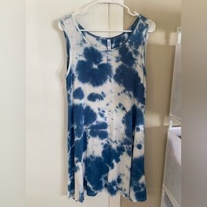 VllSHOW Blue Tie-Dye Dress